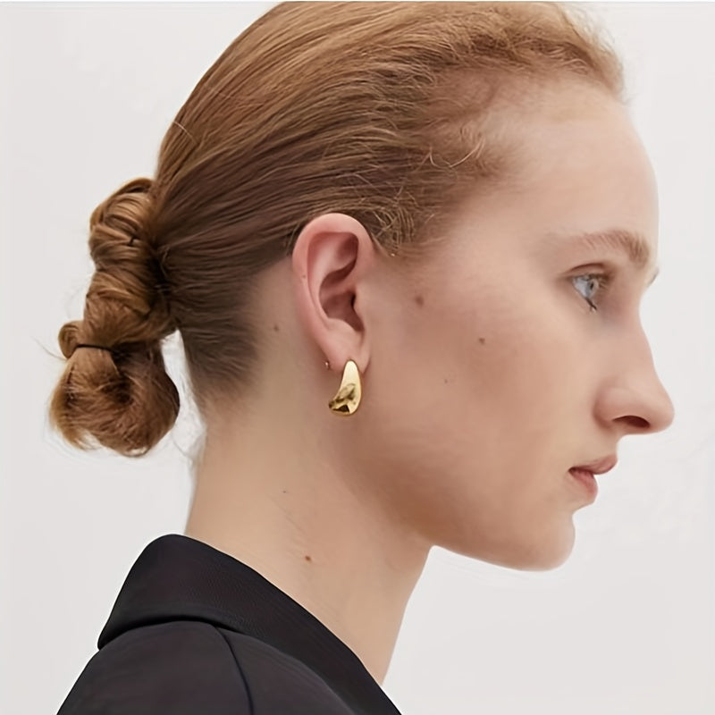Chunky Plated Hypoallergenic Abstract Stud Earrings