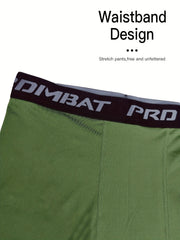 Men's 5pcs Solid Leggings Active Quick Drying Sports Compression Pants
