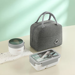 3pcs Heart Leaf Lunch Box Set Insulated Bag Storage Bag Grey Pink Green