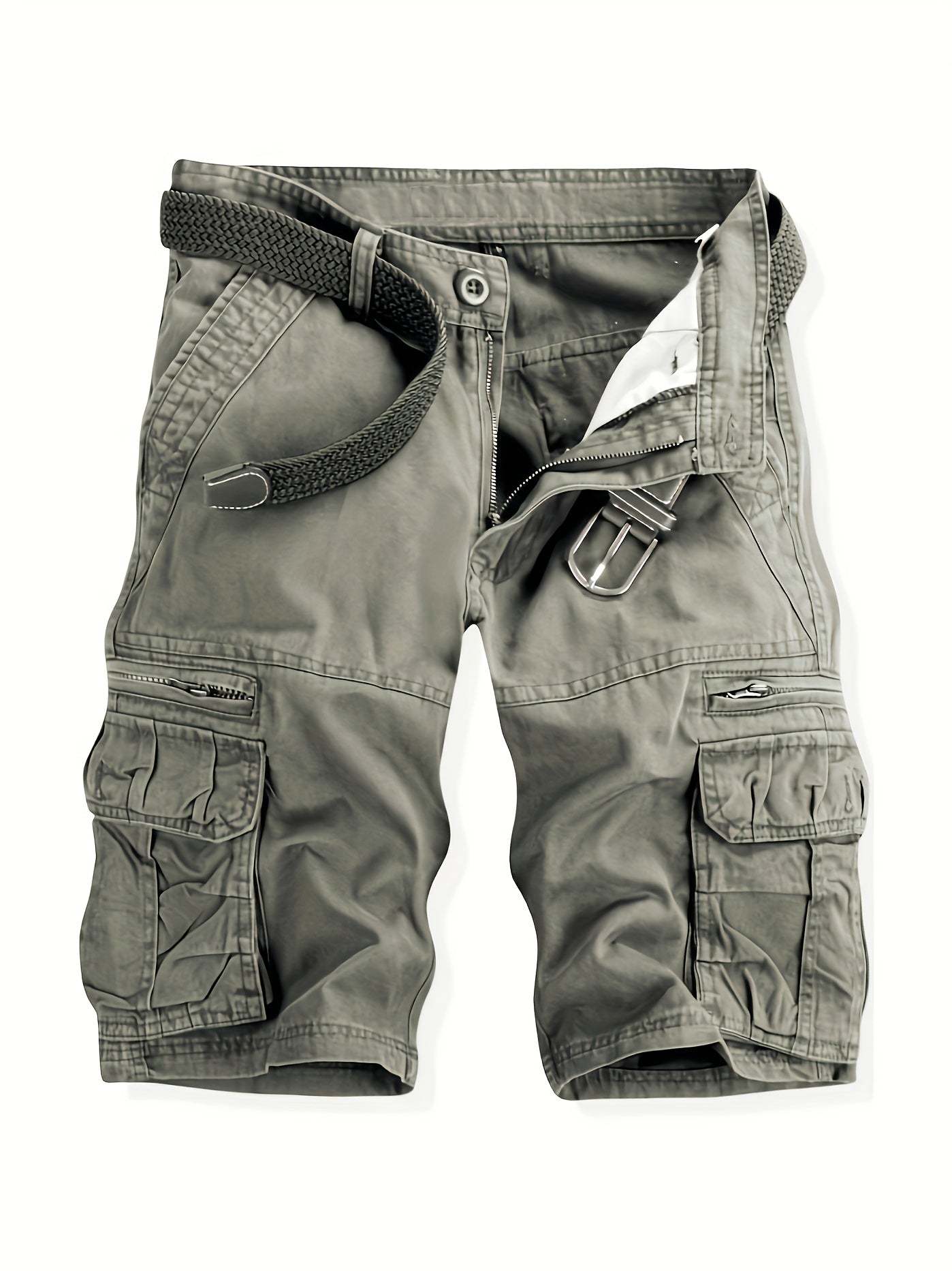 Men's Solid Retro Cargo Shorts