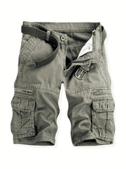 Men's Solid Retro Cargo Shorts