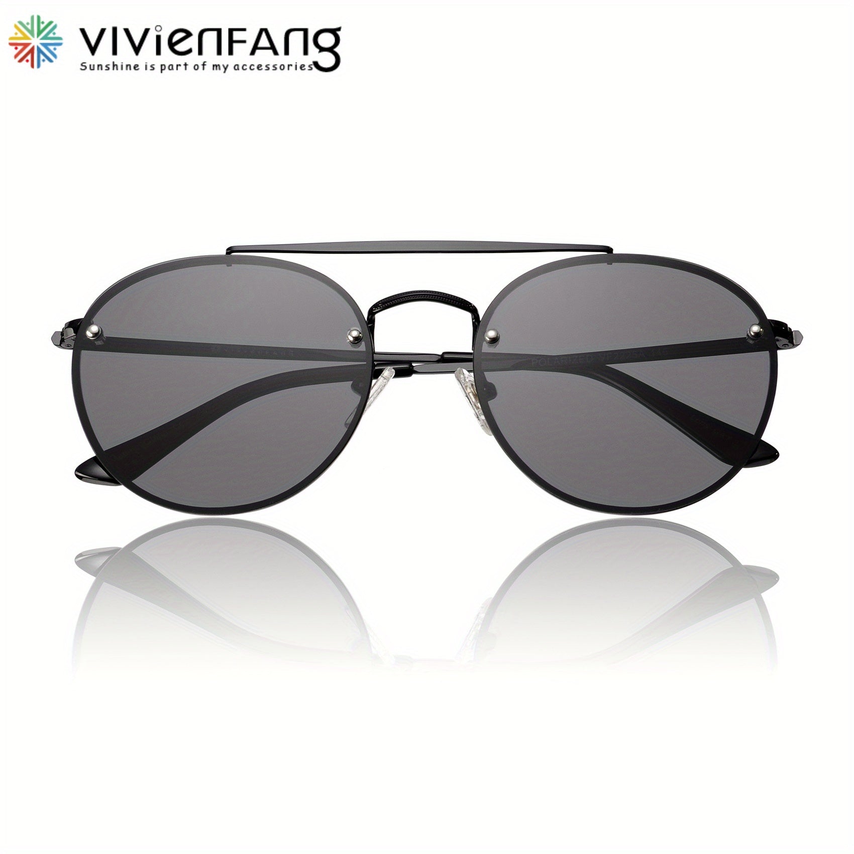 Retro Rimless Aviator Sunglasses Polarized UV Protection