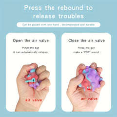 4pcs Portable Kids Silicone Toy Balls, Air Valve for Shrinking, Stress Relief