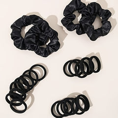 24pcs Girl's Solid Candy Hair Tie Scrunchies Hair Accessories