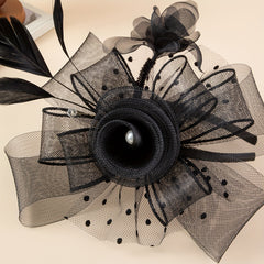 Vintage Mesh Flower Feather Headband Hair Accessory