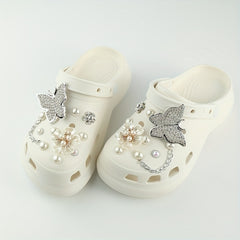 20pcs Shoe Decorations Butterfly Chain Small Flowers for Crocs Gift Party Decor