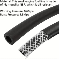 5ft Fuel Line Hose with Clamps 150PSI