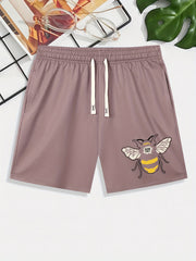 Bee Print Men's Comfy Drawstring Shorts