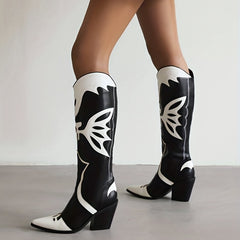 Women's Printed Chunky Heel Western Boots