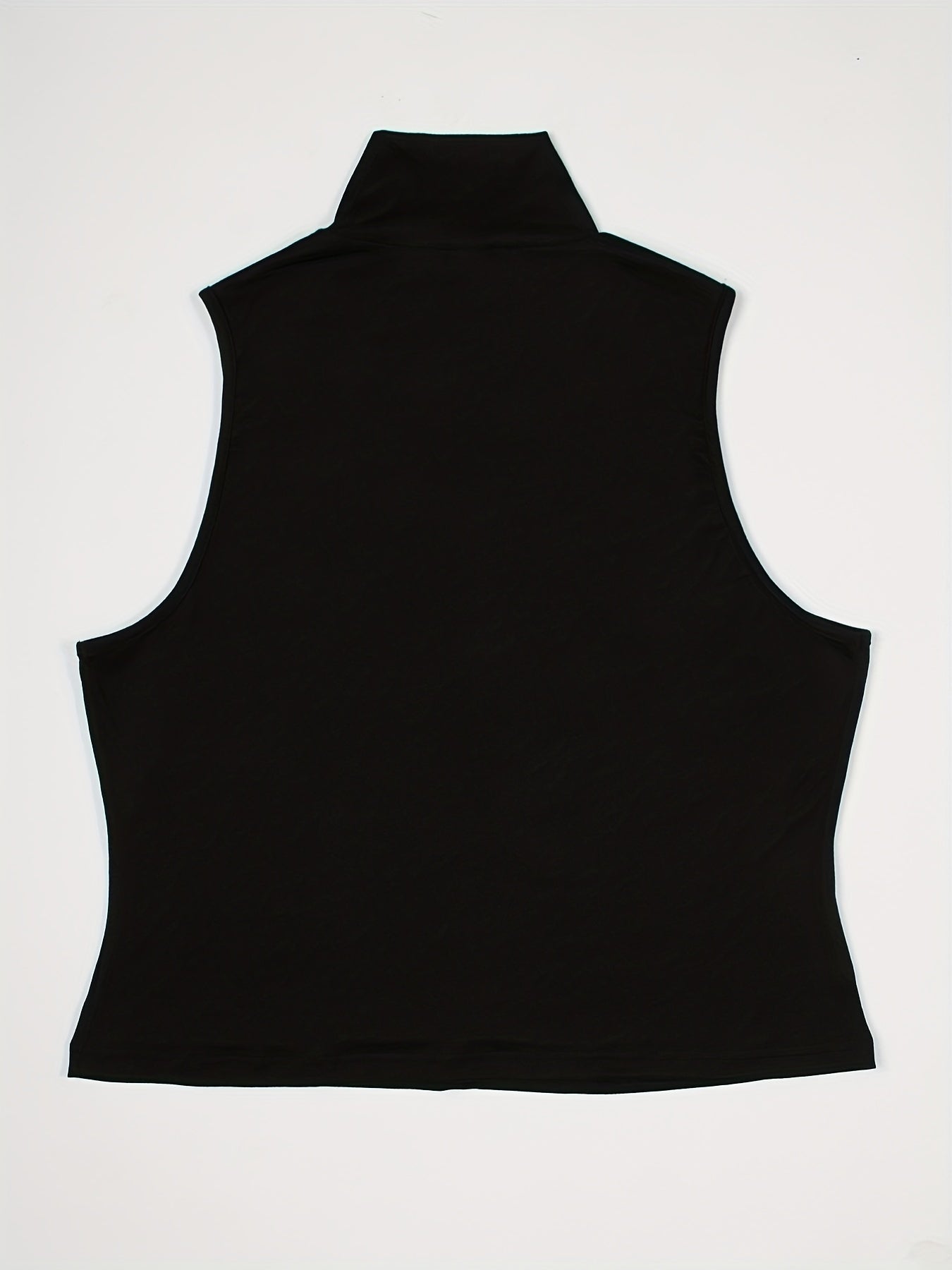  Solid High Neck Tank Top