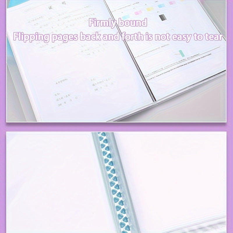 6pcs A4 File Folder Display Book 40 Pages Transparent Insert Paper Organizer