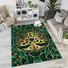 Viking Tree Pattern Area Rug Non-slip Carpet for Living Room Bedroom Decor