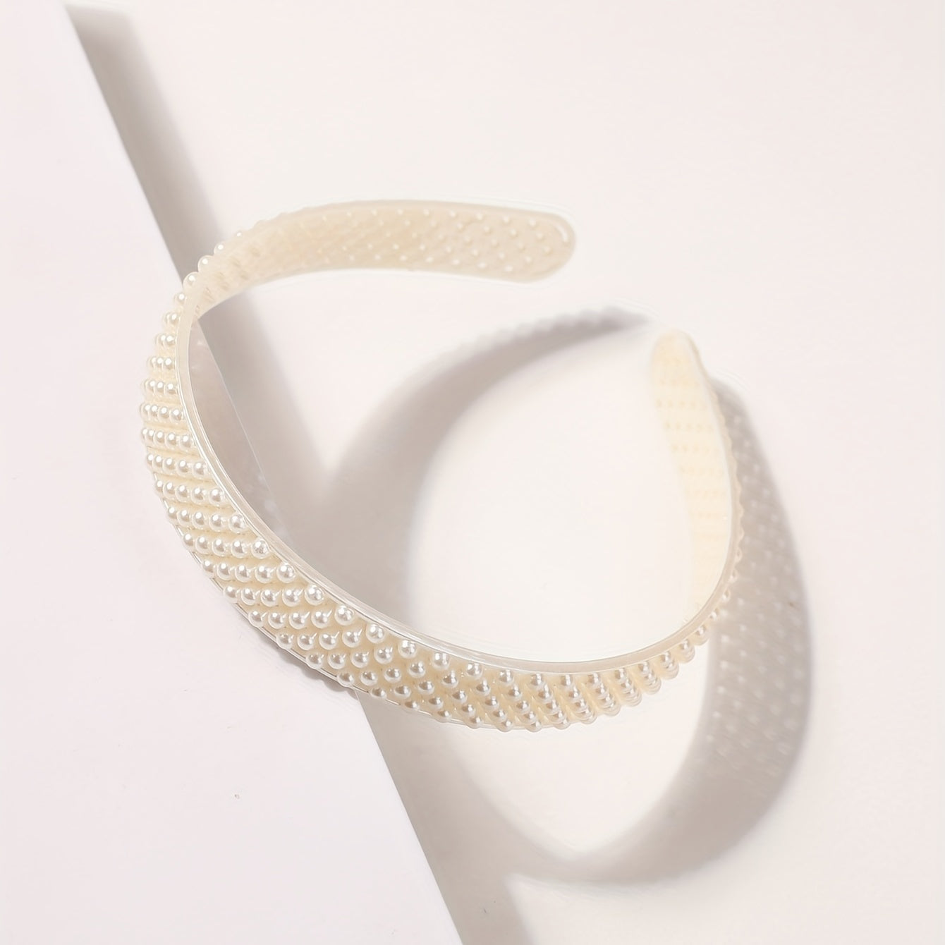 Faux Pearl Headband Wide Bridal Headdress Hair Band Wedding Party