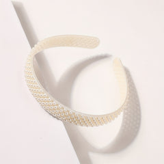Faux Pearl Headband Wide Bridal Headdress Hair Band Wedding Party