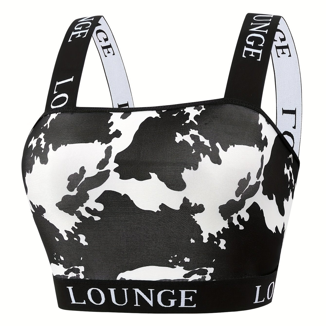  Tie Dye Letter Tape Y2K Longline Bra