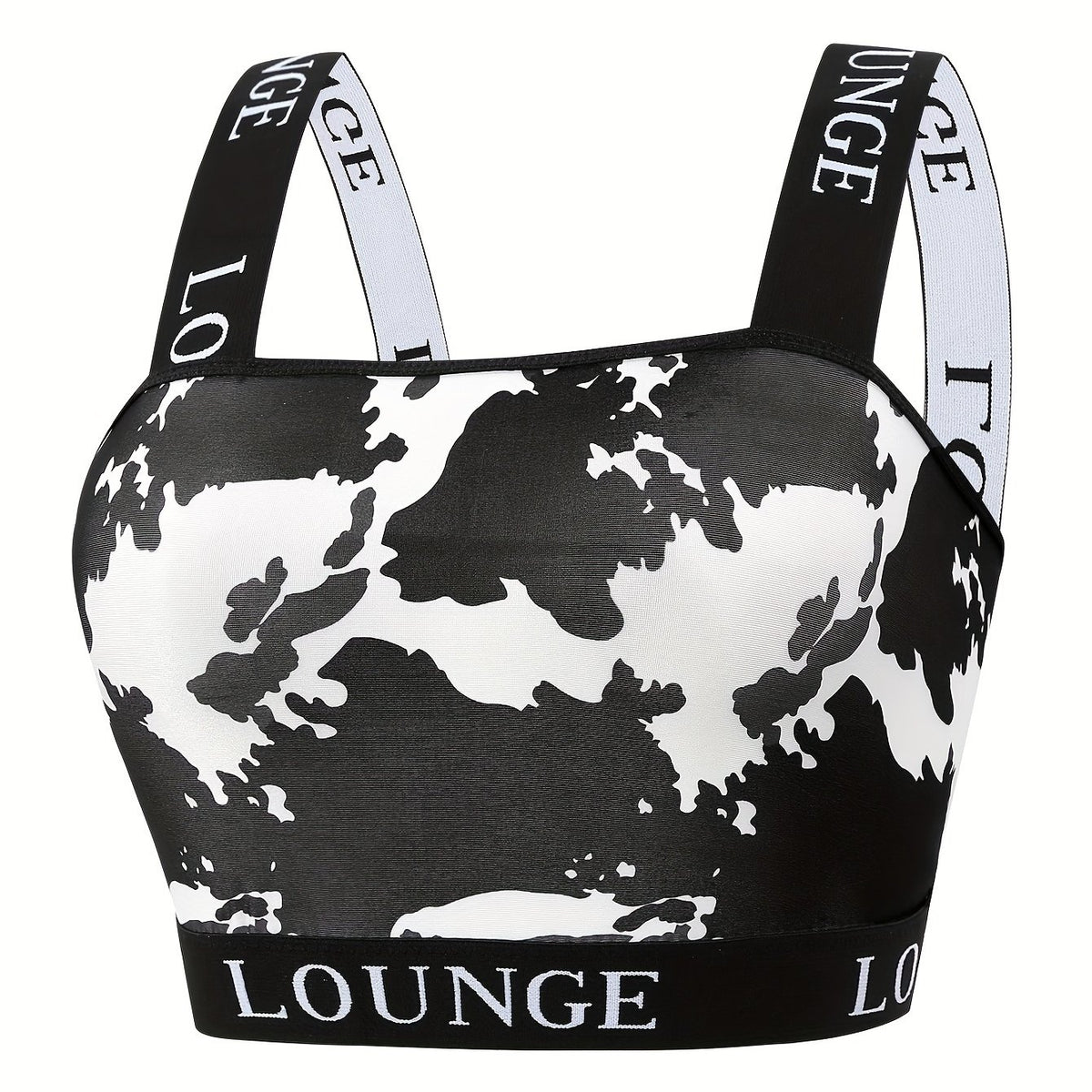  Tie Dye Letter Tape Y2K Longline Bra