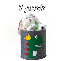 Plush Dino & Deer Storage Basket Collapsible Organizer for Toys Clothes Shoe