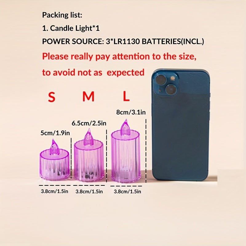 Yellow Purple Projection Candle Light LED Flameless Candle Lamp