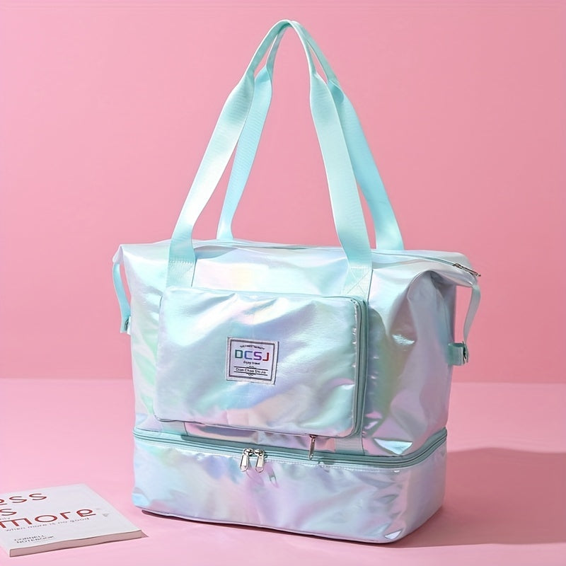 Stylish Laser Travel Luggage Handbag Lightweight Versatile Sports Bag