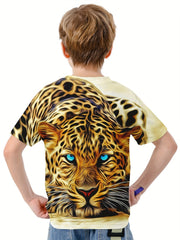 3D Lion Graphic Boys Casual Sport T shirt Summer Clothing For Kids