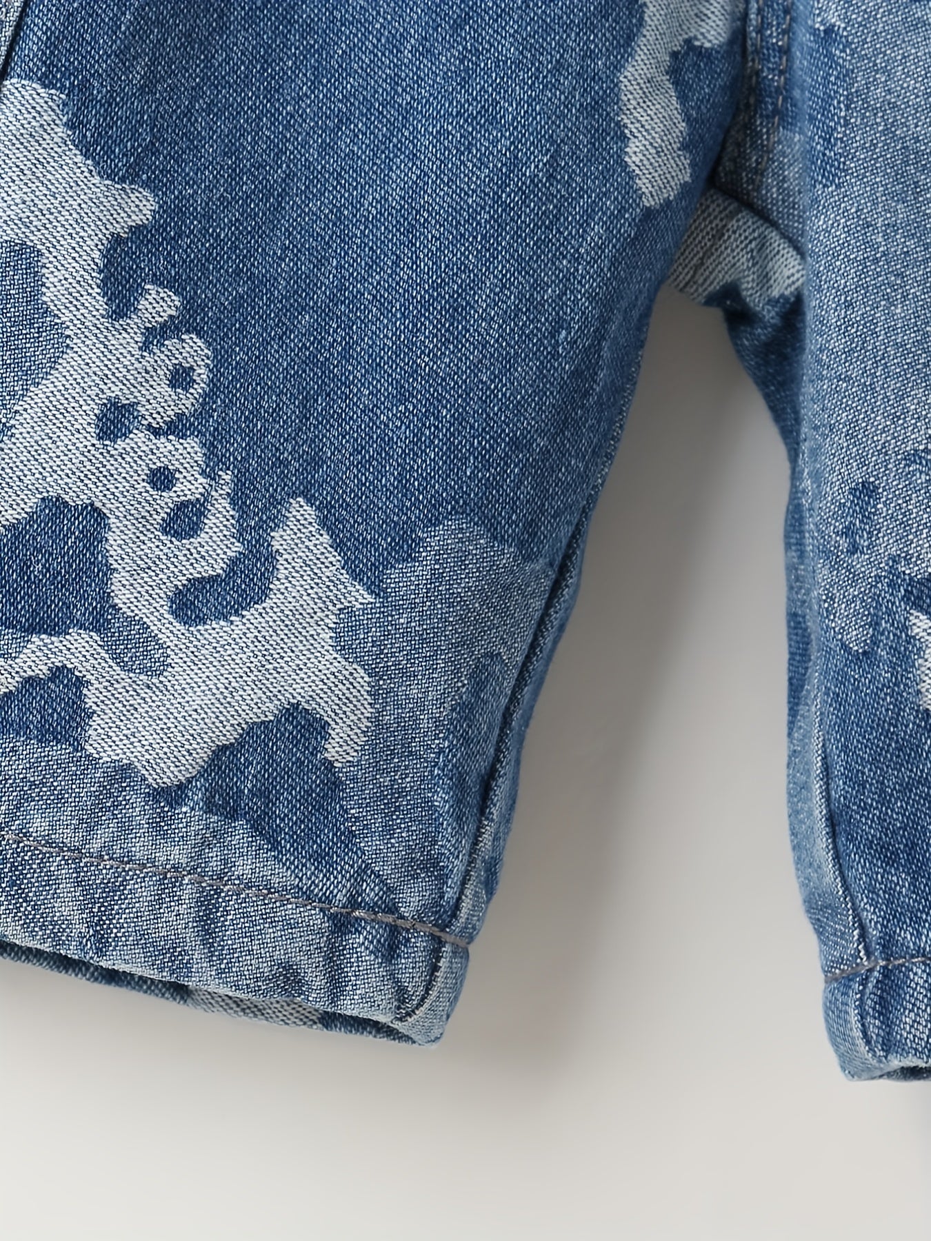 Boys Camo Denim Shorts Elastic Waist Summer Outdoor
