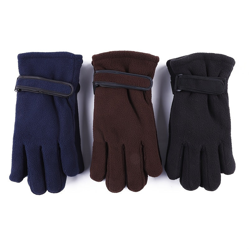Warm Fleece Outdoor Cycling Gloves Thickened Windproof Ski Gloves