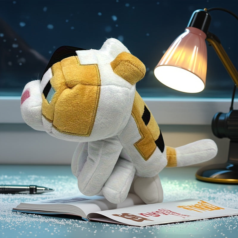 Yellow Plush Doll Sitting Soft Polyester Desktop Decor for Living Room or Office