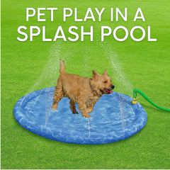 Lizzy Pet Splash Pool & Sprinkler 39in Summer Cooling Pad for Dogs