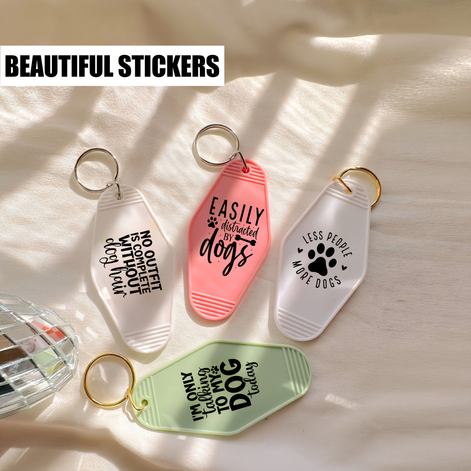 96pcs UV DTF Dog Lover Quotes Keychain Stickers Set