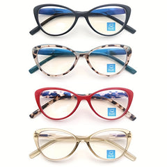 Women Cat Eye Reading Glasses Light Blocking Anti Glare Eyeglasses