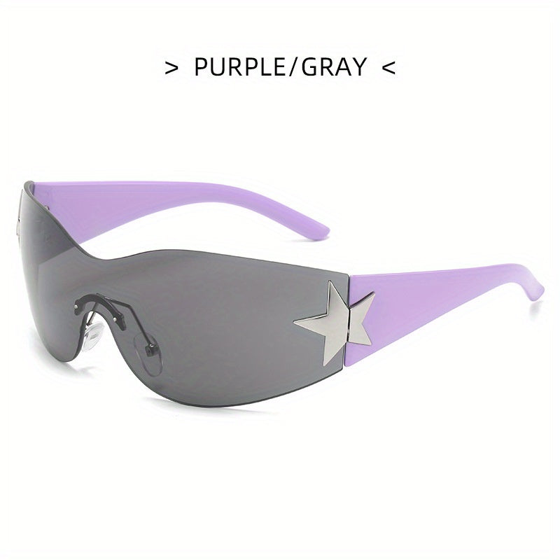 Y2K Rimless Sunglasses Gradient Lens UV400