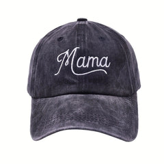 Mama Embroidery Baseball Cap Vintage Washed Dad Hat Adjustable Sunshade Sun Hats