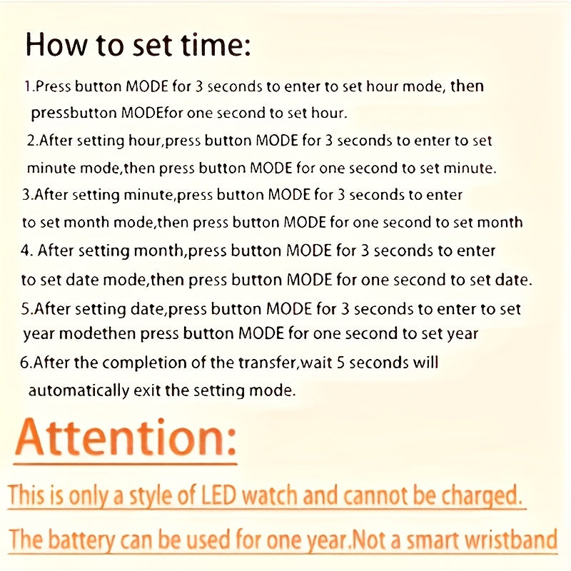 Multifunctional Unisex Digital Watch LED Date Display