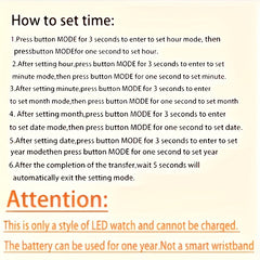 12pcs Digital Sports Watches LED Display Electronic Watch for Women and Men