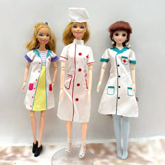 3pcs Mini Dollhouse Nurse Uniform Set for 11.5 inch Dolls