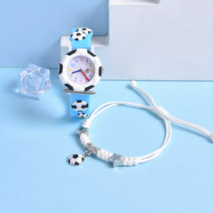 Boys Creative Football Silicone Watch Set
