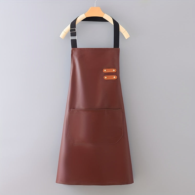 Waterproof Polyester Apron Solid Color Unisex with Pocket