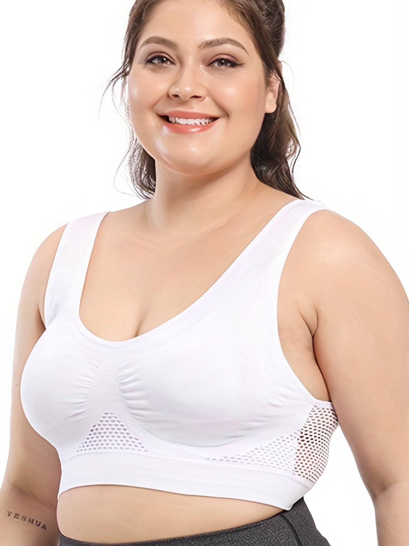 3 Pack Plus Size Sports Bra Set Seamless Hollow Mesh Yoga Bra 3pcs Set