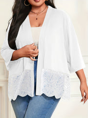  Casual Lace Patchwork Cardigan Jacket