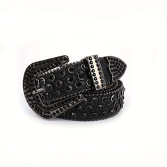 Men Women Rhinestone Belt Western Cowgirl Bling Studded Leather Belt
