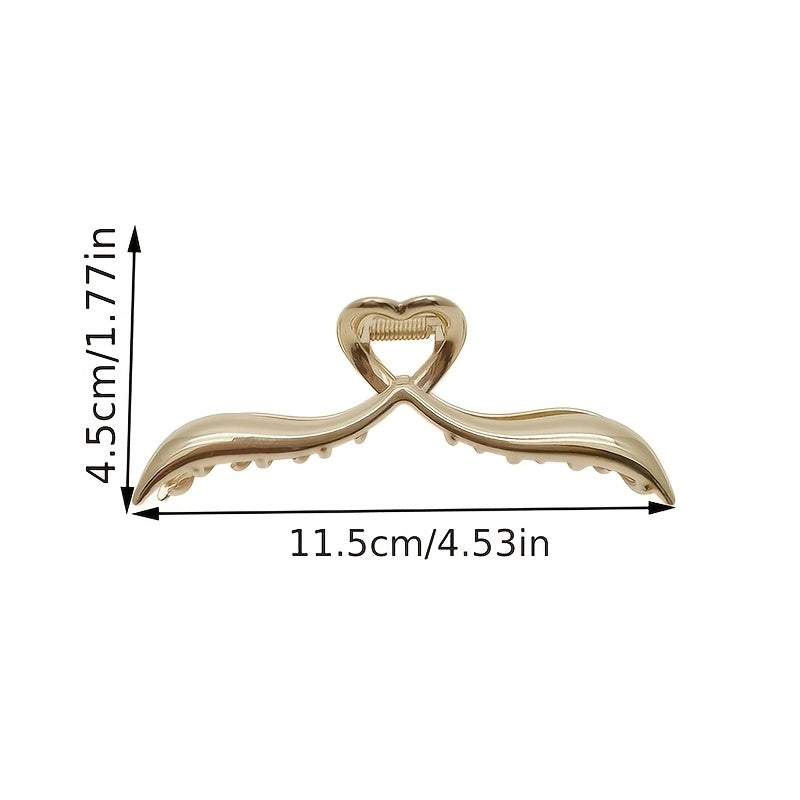 Alloy Love Heart Hair Claw Clip for Thick Hair Accessories