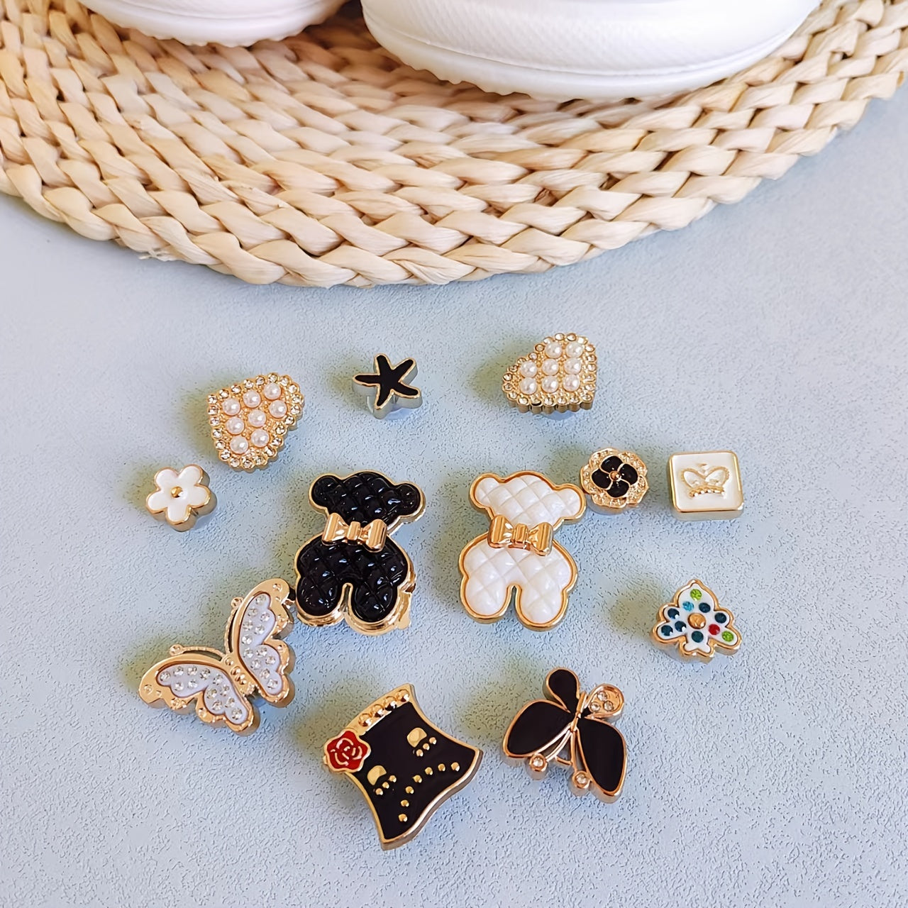 Shoe Decoration Set - DIY Shoe Decoration Kit with Bear Butterfly Chain