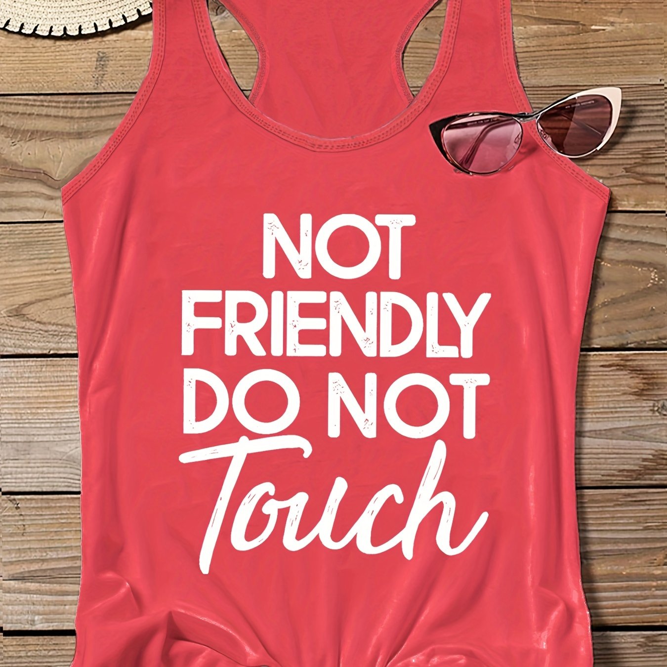  Women's Slogan Print Tank Top