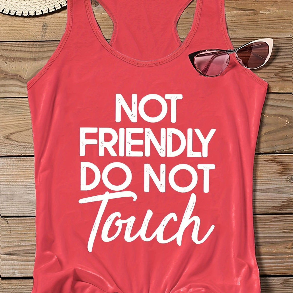  Women's Slogan Print Tank Top