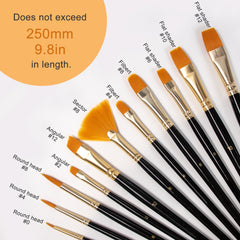 11-Piece Paint Brush Set for Acrylic Watercolor Model Painting
