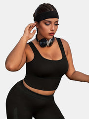  Seamless Ribbed Square Neck Sports Bra
