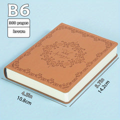1PC 360 Page Leather Bound Notebook Retro Pattern PU Diary Stationery