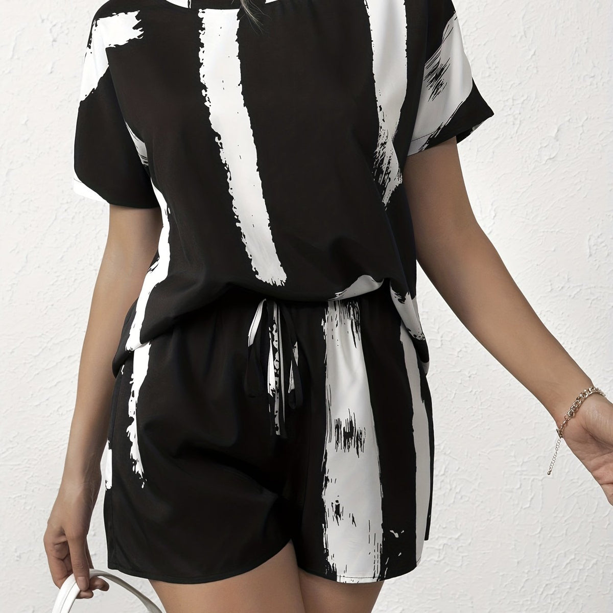 Casual Two Piece Set Short Sleeve Pantsuits