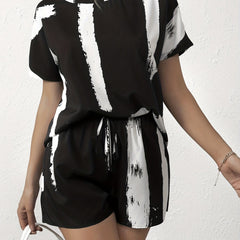 Casual Two Piece Set Short Sleeve Pantsuits
