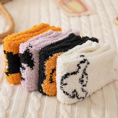 Halloween Print Socks & Fuzzy Women's Stocking